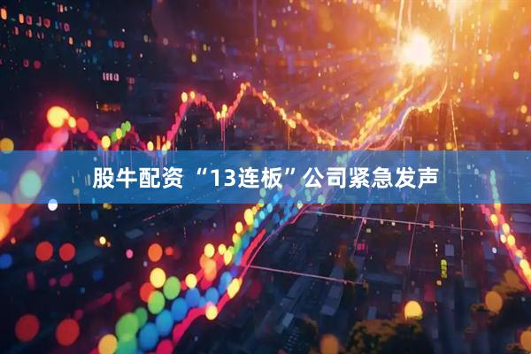 股牛配资 “13连板”公司紧急发声